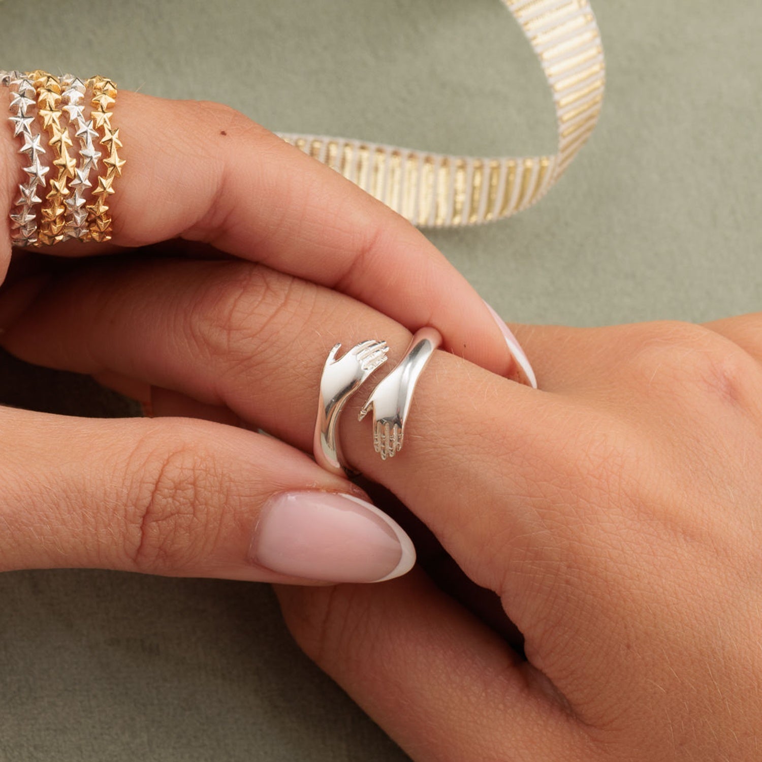 Hug Type Rings Silver Hug Ring | Adjustable Open Style Ring – Lily Charmed