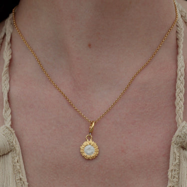 Gold Sunflower Charm Necklace by LIly Charmed
