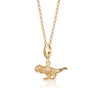 Gold Plated T-Rex Dinosaur Charm Necklace - Lily Charmed