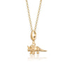 Gold Triceratops Dinosaur Charm Necklace | Lily Charmed