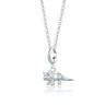 Silver Triceratops Dinosaur Charm Necklace | Lily Charmed