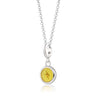 Silver Yellow Lightning Resin Charm Necklace | Lightning Pendant Necklace 