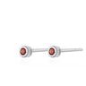 Silver January Birthstone Stud Earrings (Garnet) - Lily Charmed