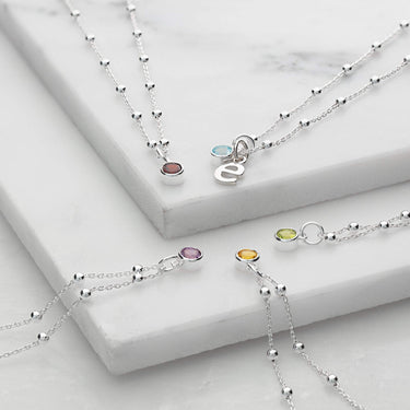 Birthstone Satellite Chain Necklace | Lily Charmed