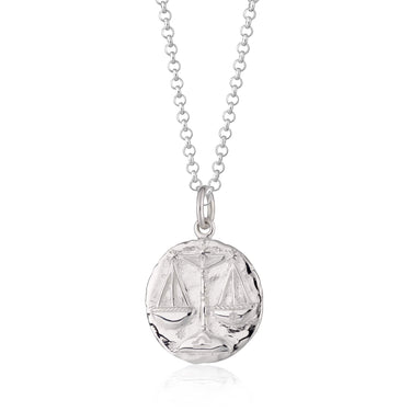 Silver Libra Zodiac Necklace - Lily Charmed
