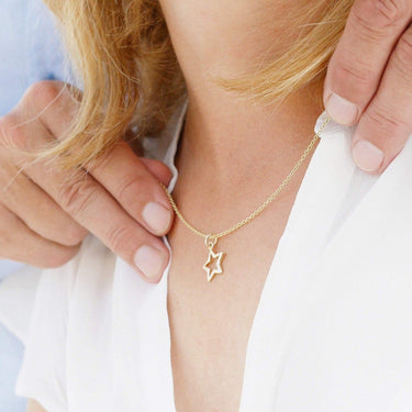 9 Carat Gold and Diamond Open Star Necklace | Dimaond Necklaces by Lily Charmed