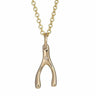 9 Carat Gold and Diamond Wishbone Necklace - Lily Charmed