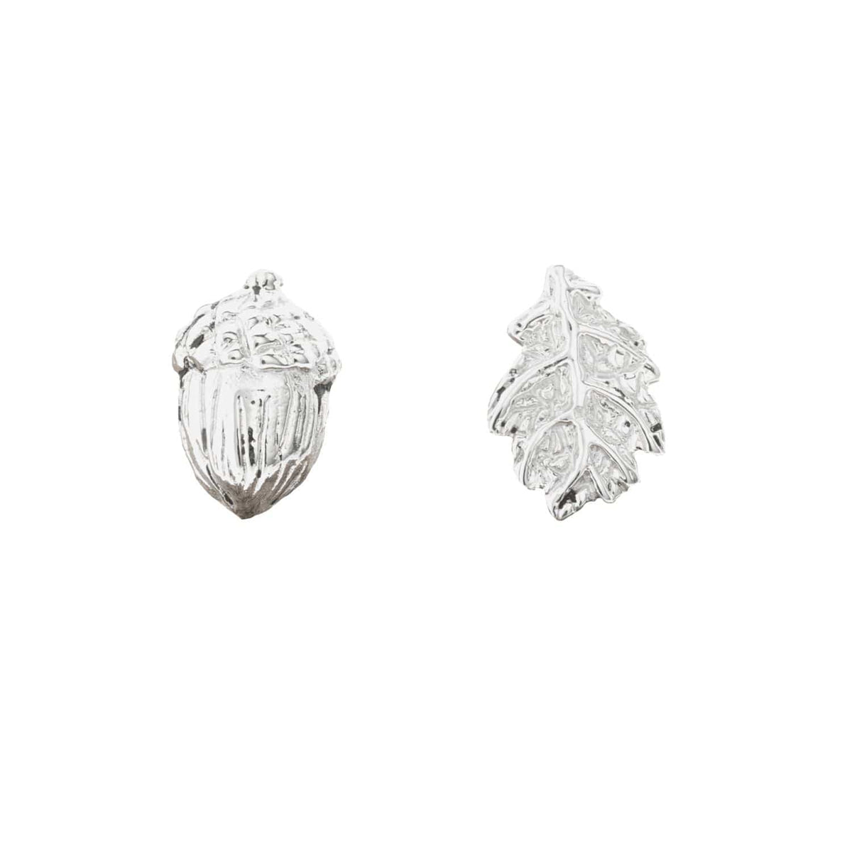 Acorn Oak Leaf Stud Earrings