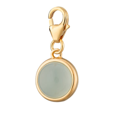 Gold Plated Blue Agate Confidence Healing Stone Charm - Lily Charmed