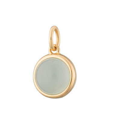 Gold Plated Blue Agate Confidence Healing Stone Charm - Lily Charmed