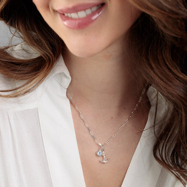 Silver Box Link Chain Necklace by Lily Charmed