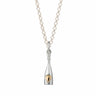 Silver Champagne Bottle Charm Necklace - Lily Charmed
