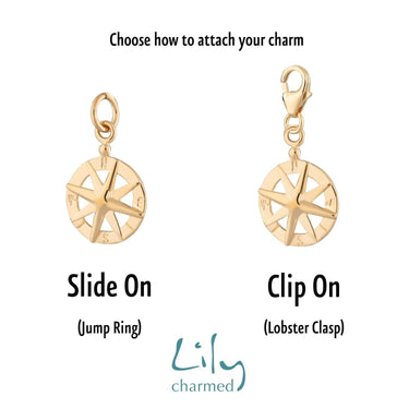 Gold Plated Compass Charm - Lily Charmed