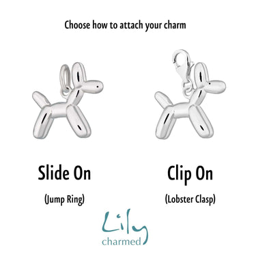 Silver Balloon Dog Charm - Lily Charmed