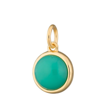 Gold Plated Green Chrysoprase Happiness Healing Stone Charm - Lily Charmed