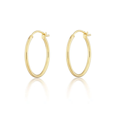Gold Plated Classic Hoop Earrings by Lily Charmed