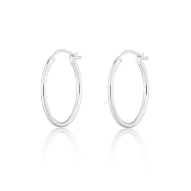 Silver Classic Hoop Earrings by Lily Charmed