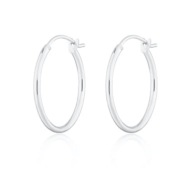 Silver Classic Maxi Hoop Earrings by Lily Charmed