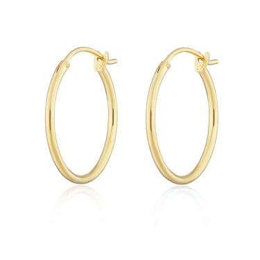 Gold Plated Classic Maxi Hoop Earrings by Lily Charmed