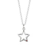 Silver and Ruby Open Star Necklace | July Birthstone Necklaces by Lily Charmed