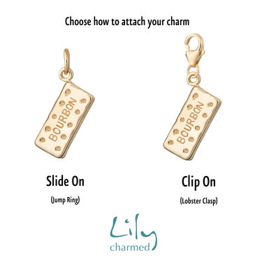 Gold Plated Bourbon Biscuit Charm for Charm Bracelet | Lily Charmed