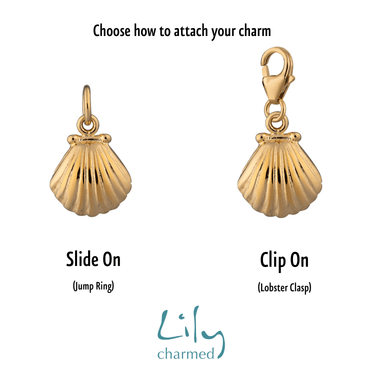 Gold Clam Shell Charm |Ocean Charms | Lily Charmed