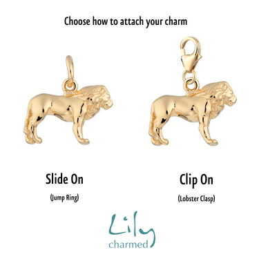 Gold Plated Lion Charm | Gold Plated Charms by Lily Charmed 