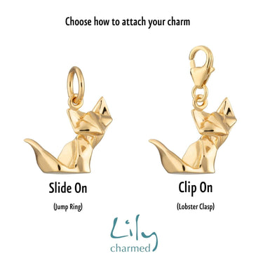 Gold Origami Fox Charm by Lily Charmed