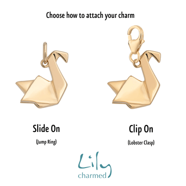 Gold Plated Origami Swan Charm | First Anniversary Gifts | Lily Charmed