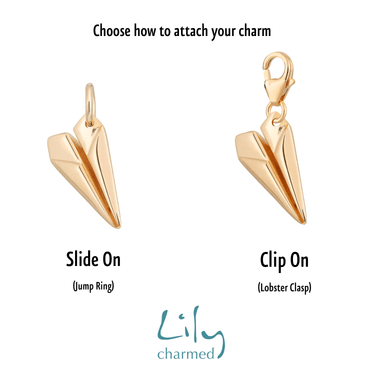 Gold Plated Paper Plane Charm | Gold Plated Charms by Lily Charmed