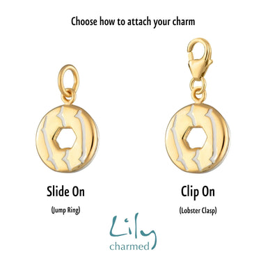 Gold Plated Party Ring Biscuit Charm | Lily Charmed
