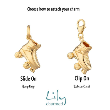Gold Roller Skate Boot Charm | Lily Charmed