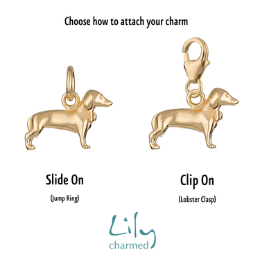 Gold Plated Sausage Dog Charm| Gold Plated Charms by Lily Charmed