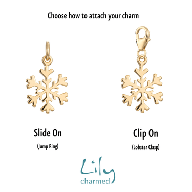 Gold Plated Snowflake Charm | Christmas Charm for Bracelet | Lily Charmed