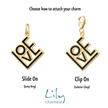 Gold Love Charm in Black by Lily Charmed