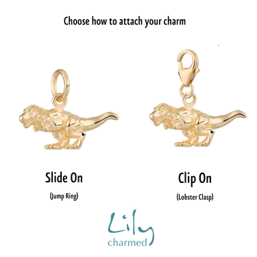 Gold Plated T-Rex Dinosaur Charm - Lily Charmed