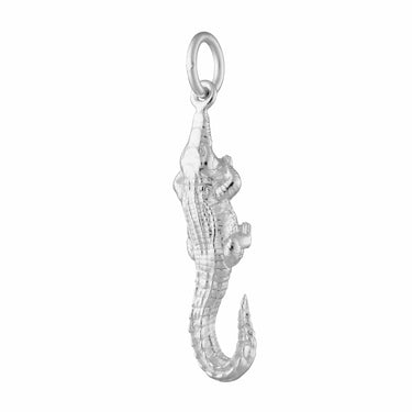Silver Crocodile Charm | Slide on or Clip on Charm | Lily Charmed