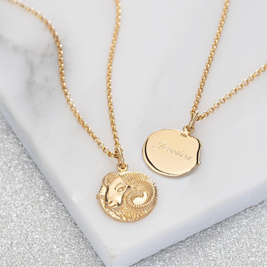 Gold Plated Aries Zodiac Necklace - Lily Charmed