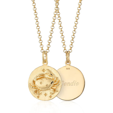 Gold Plated Cancer Zodiac Necklace - Lily Charmed