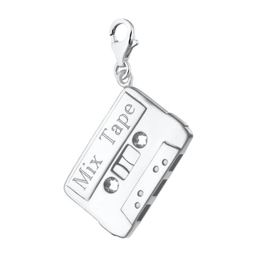 Engraved Cassette Tape Charm | Music-themed Charms | Lily Charmed