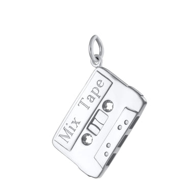 Engraved Cassette Tape Charm | Music-themed Charms | Lily Charmed