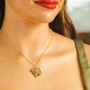 Gold Engraved Envelope Necklace - Lily Charmed