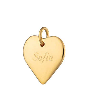 Engraved Medium Gold Plated Heart Charm by Lily Charmed