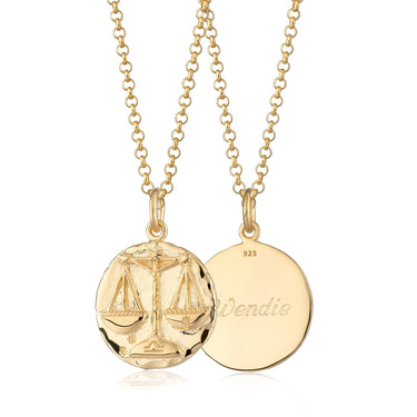 Gold Plated Libra Zodiac Star Sign Necklace by Lily Charmed