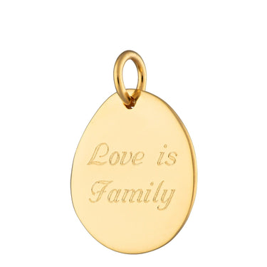 Engraved Gold Plated Pebble Charm | Personalised Gold Charms by Lily Charmed
