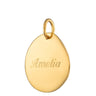 Engraved Gold Plated Pebble Charm | Personalised Gold Charms by Lily Charmed