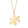 Engraved Gold Plated Large Jigsaw Necklace by Lily Charmed