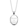 Engraved Silver Oval Locket Necklace - Lily Charmed