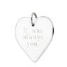 Engraved Silver Large Heart Charm by Lily Charmed
