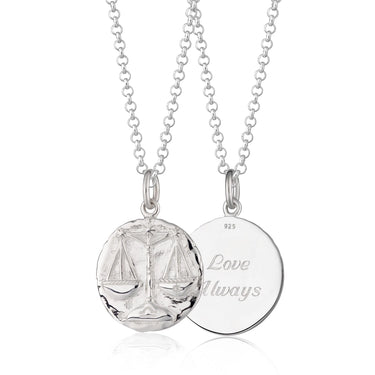 Silver Libra Zodiac Star Sign Necklace by Lily Charmed